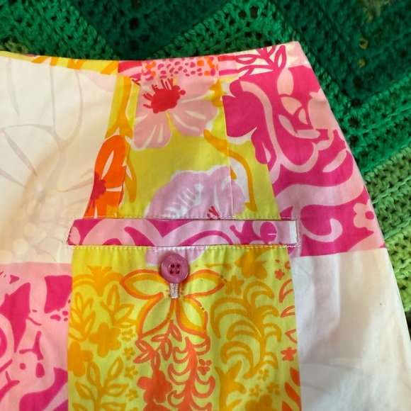 Vintage Lilly Pulitzer skirt patchwork white tag Lilly lace lined size 6 EUC - Picture 6 of 8